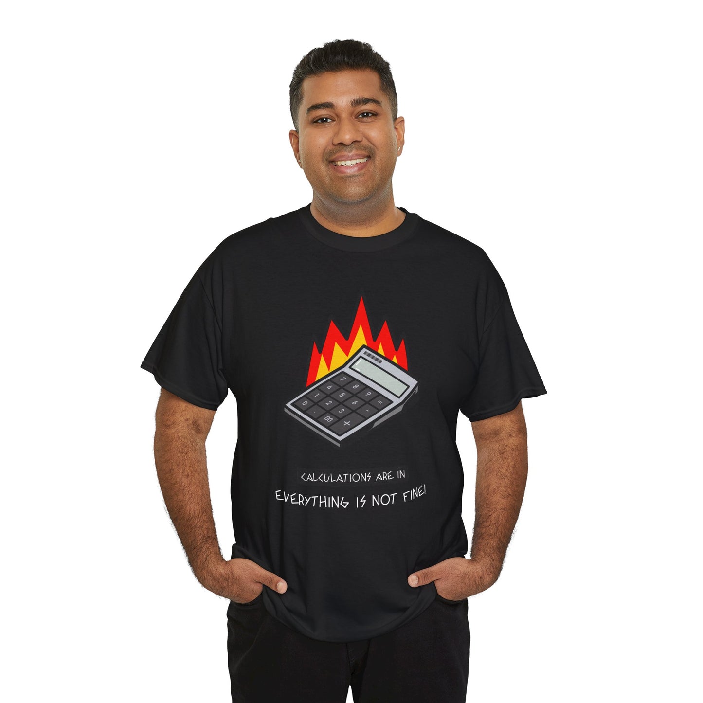 Flaming Calculator Funny Tee